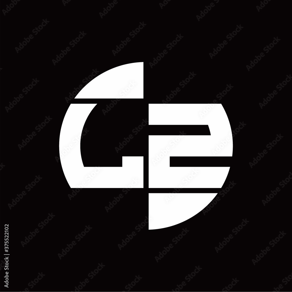 LZ Logo monogram with slice circle shape rotate design template LZ Logo monogram with slice circle shape rotate design template