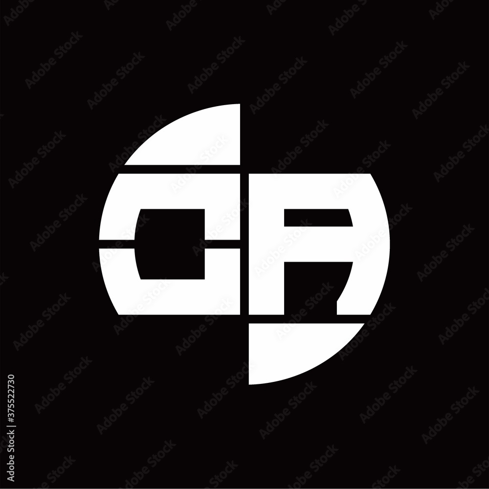 OA Logo monogram with slice circle shape rotate design template OA Logo monogram with slice circle shape rotate design template