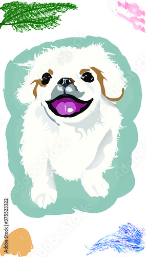 Illustration Vector of dog with background
