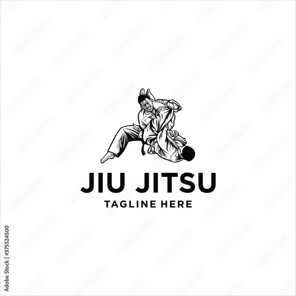 Martial art karate jiu jitsu logo sport symbol illustration Vector Stock Vector Adobe Stock