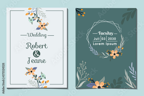 nature floral wedding invitation cover design