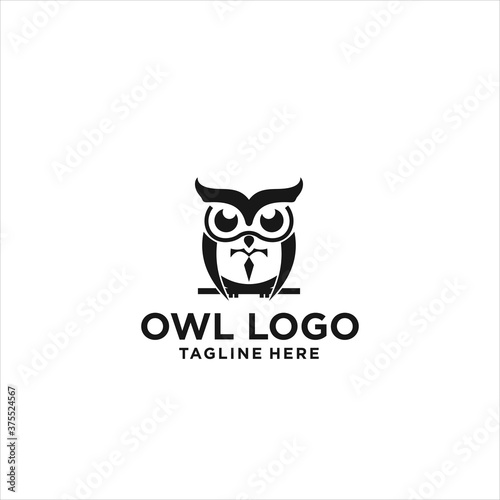 owl logo design icon silhouette vector