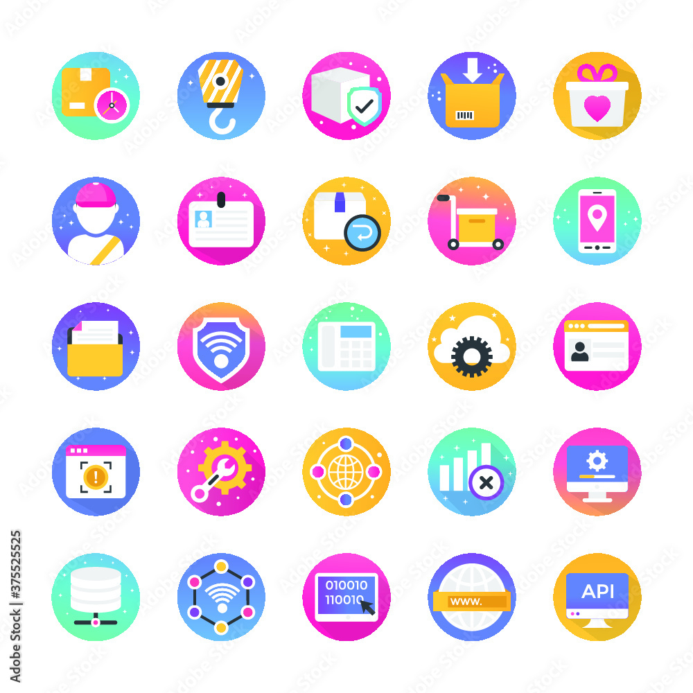 Web Engineering Flat Icons Web Engineering Flat Icons