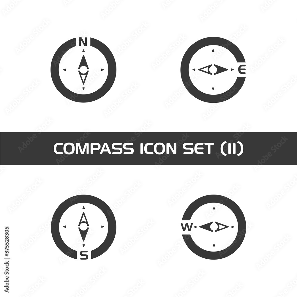 Isolated compass icon set. Weather and map. Vector illustration Isolated compass icon set. Weather and map. Vector illustration