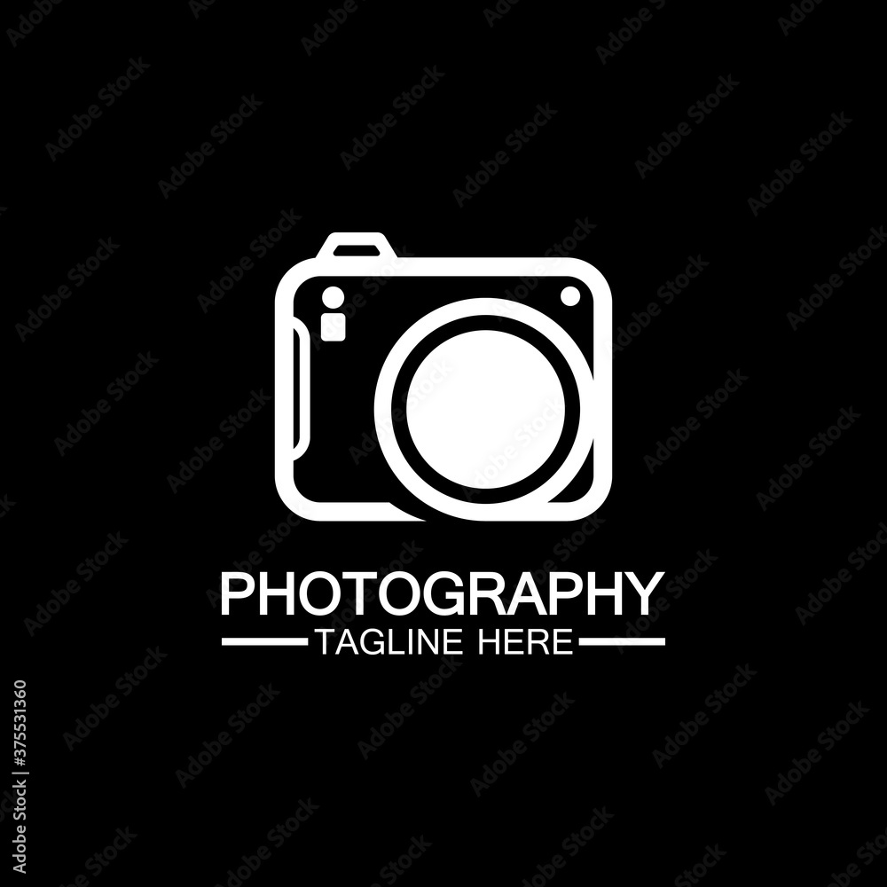 photography camera logo icon vector design template isolated on black background photography camera logo icon vector design template isolated on black background