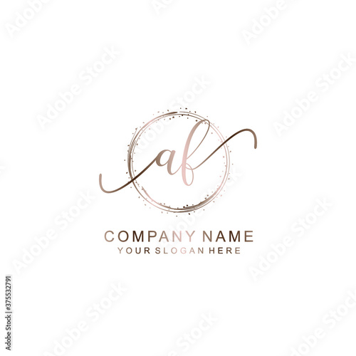 AF Initial handwriting logo template vector 