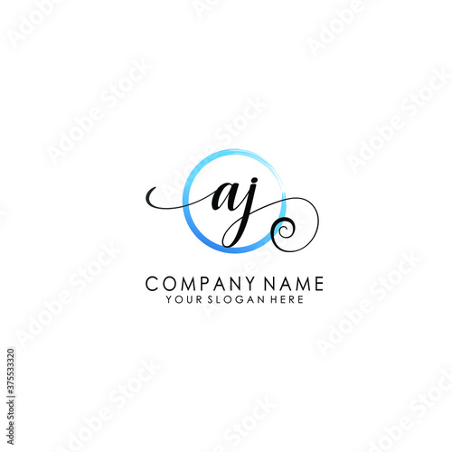 AJ Initial handwriting logo template vector  © MUCHAMMAD