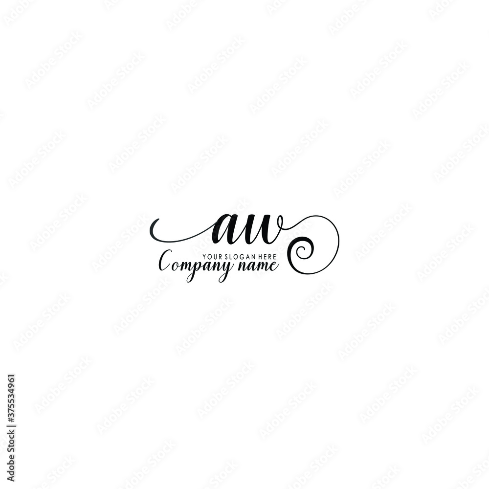 AW Initial handwriting logo template vector
AW Initial handwriting logo template vector