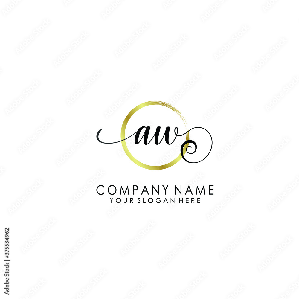 AW Initial handwriting logo template vector
AW Initial handwriting logo template vector