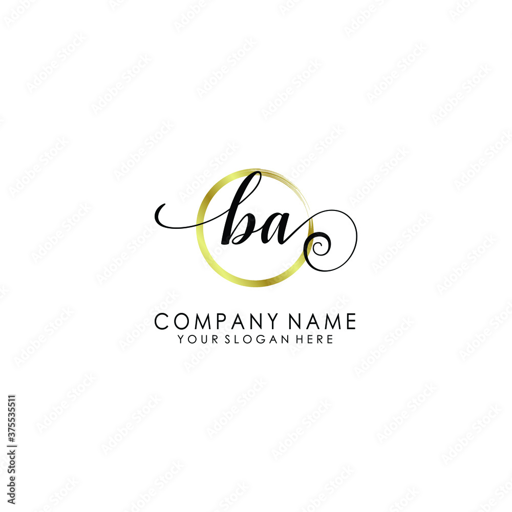 BA Initial handwriting logo template vector
BA Initial handwriting logo template vector