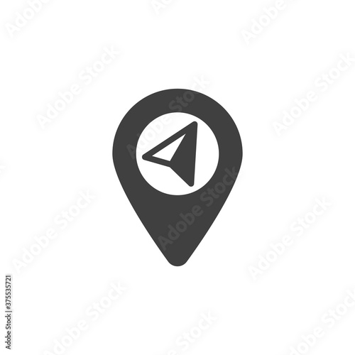 Navigation arrow vector icon. filled flat sign for mobile concept and web design. Map pointer cursor glyph icon. Symbol, logo illustration. Vector graphics