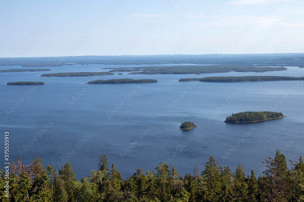 Scenery from the top of Koli national park in Finland, Europe