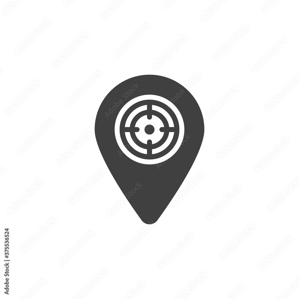 GPS targeting point vector icon. filled flat sign for mobile concept and web design. Navigation target pin glyph icon. Symbol, logo illustration. Vector graphics GPS targeting point vector icon. filled flat sign for mobile concept and web design. Navigation target pin glyph icon. Symbol, logo illustration. Vector graphics