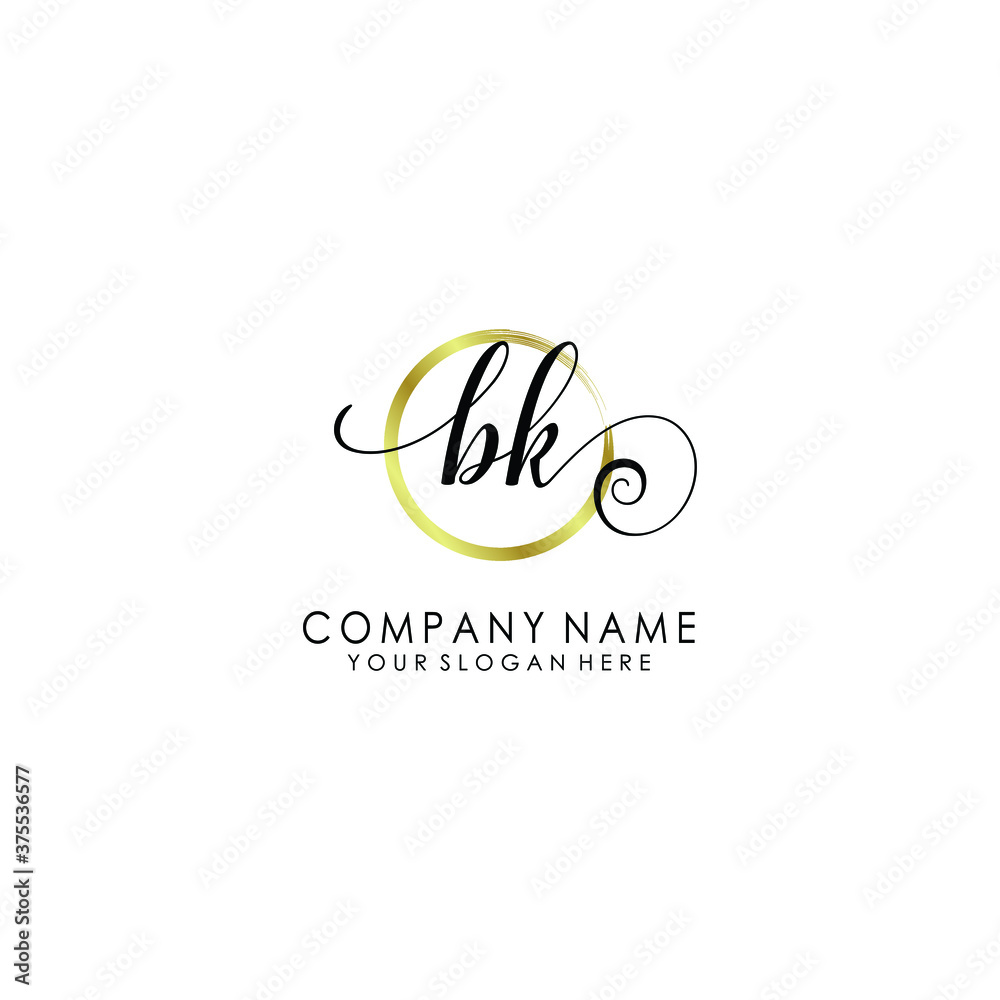 BK Initial handwriting logo template vector
BK Initial handwriting logo template vector