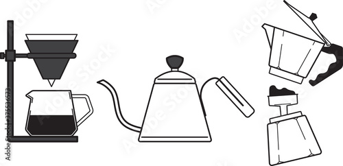 vector illustration of a black and white coffee maker