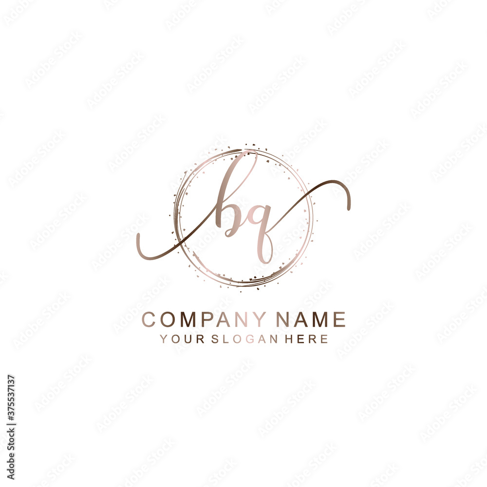 BQ Initial handwriting logo template vector
BQ Initial handwriting logo template vector