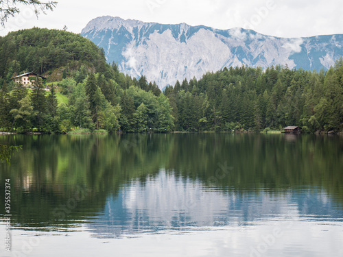 View of Piburger See (Lake Piburg) near Oetz, Tyrol, Austria