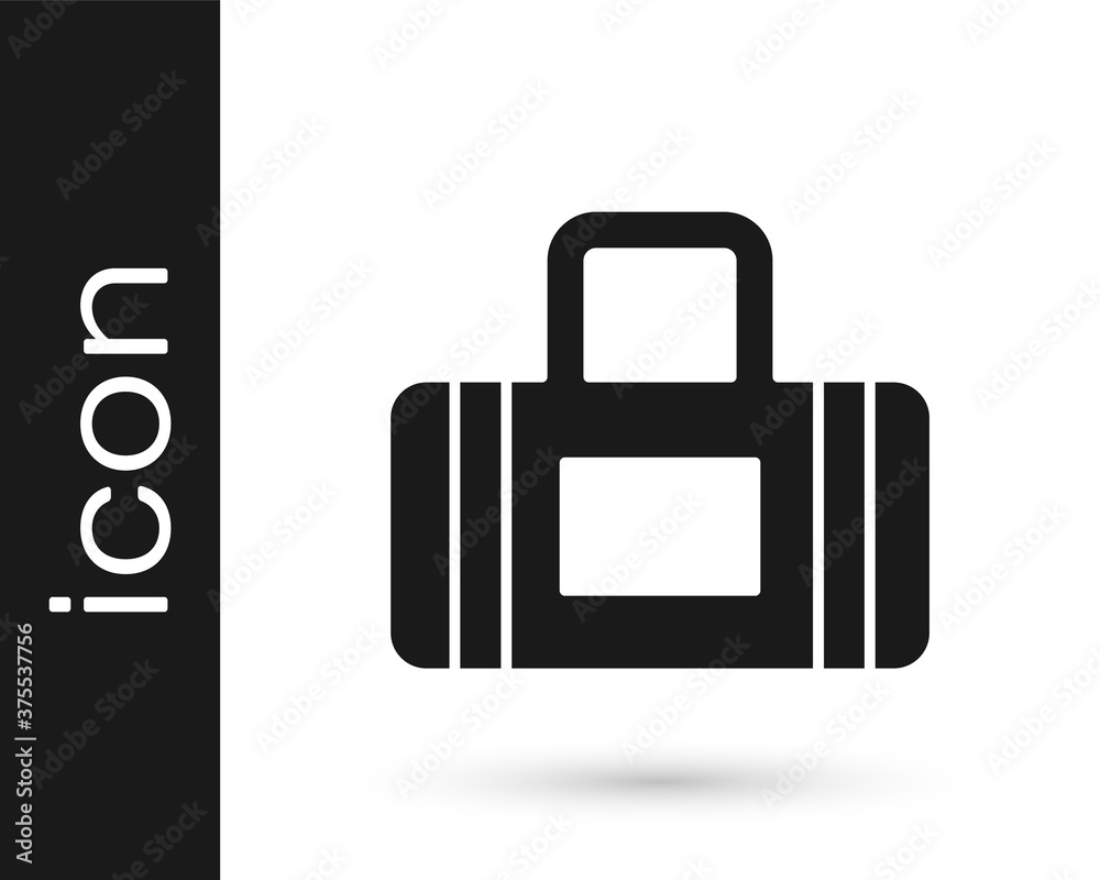 Black Sport bag icon isolated on white background. Vector. Black Sport bag icon isolated on white background. Vector.