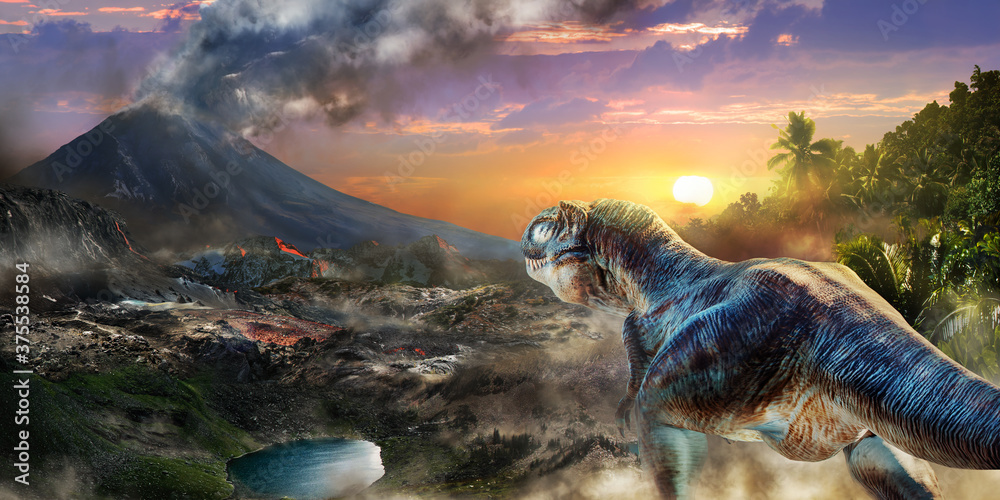Fototapeta premium Trex as Tyrannosaurus rex in new dinosaurs age