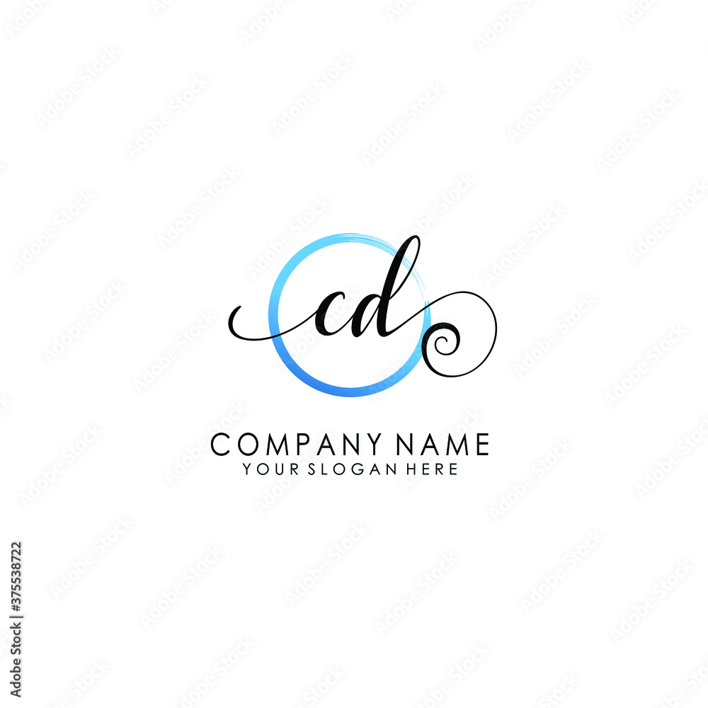 CD Initial handwriting logo template vector
CD Initial handwriting logo template vector