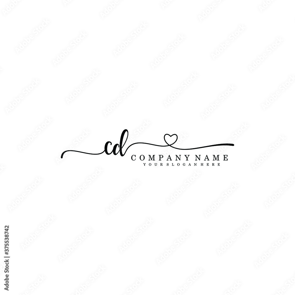 CD Initial handwriting logo template vector
CD Initial handwriting logo template vector