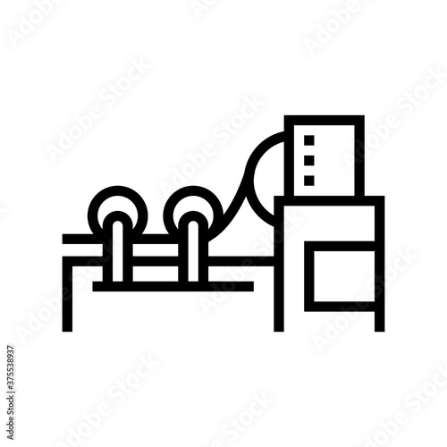 paper rolling system line icon vector. paper rolling system sign. isolated contour symbol black illustration