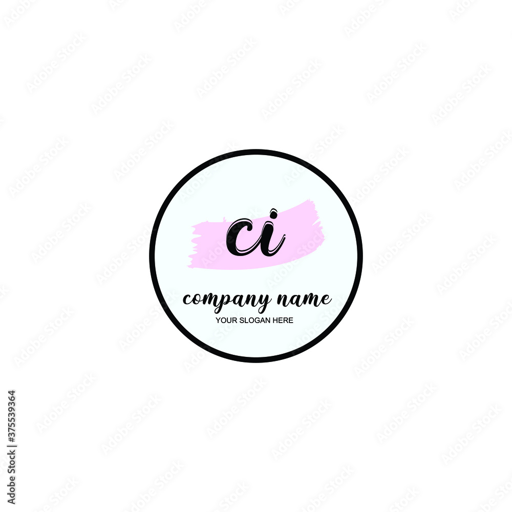 CI Initial handwriting logo template vector
CI Initial handwriting logo template vector