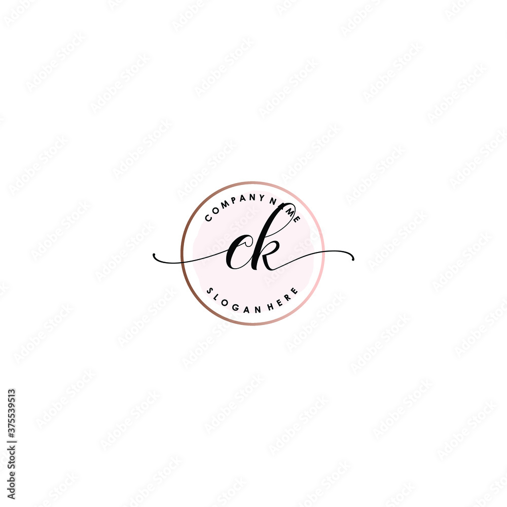 CK Initial handwriting logo template vector CK Initial handwriting logo template vector