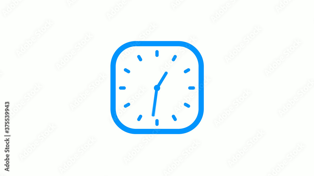 New aqua color square counting down clock icon on white background