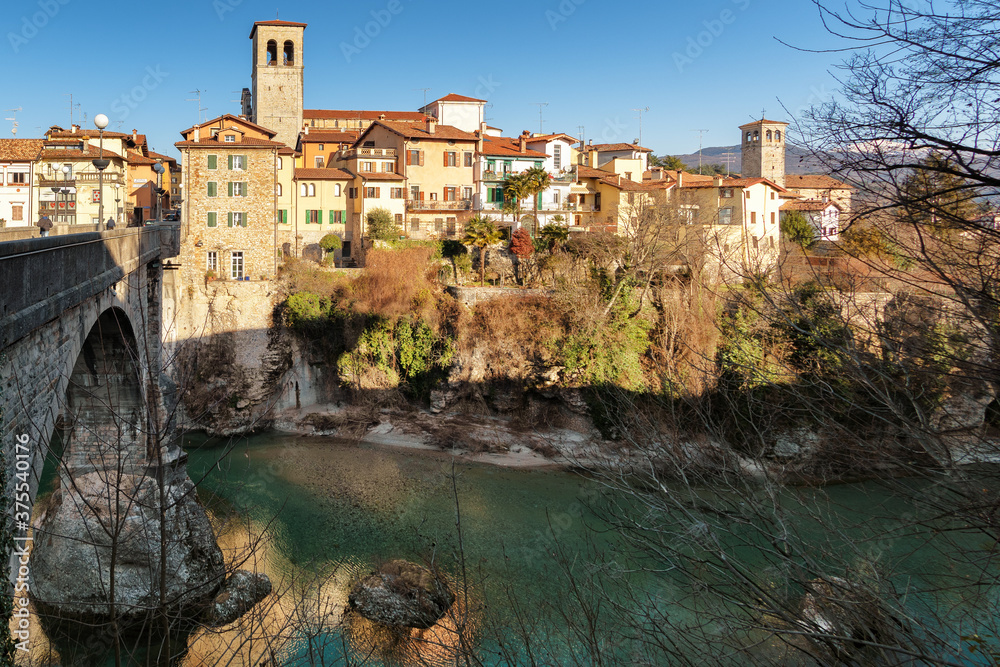 Beautiful view of Cividale del Friuli, antique Italian village. Udine province, Friuli Venezia Giulia, Italy