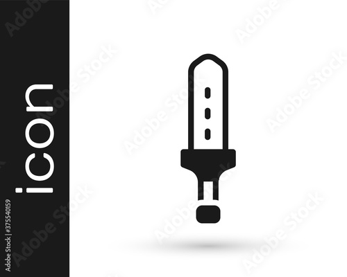 Black Medieval sword icon isolated on white background. Medieval weapon. Vector.