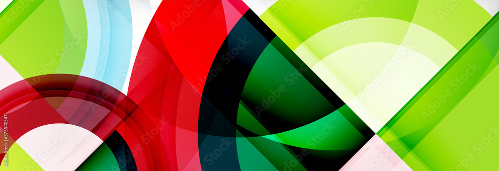 Round shapes, triangles and circles. Modern abstract background