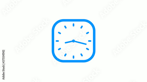 New aqua color square counting down clock icon on white background