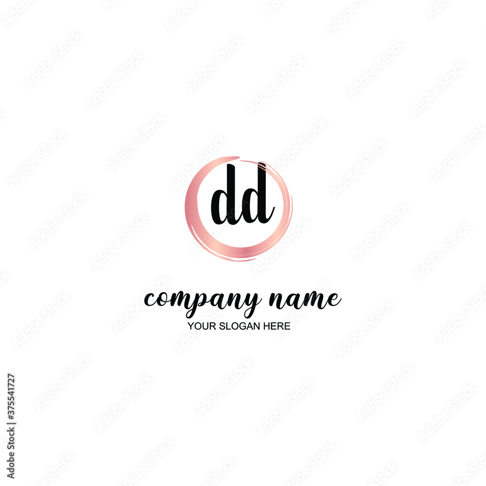 DD Initial handwriting logo template vector DD Initial handwriting logo template vector