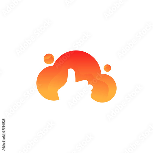 thumbs up cloud vector design template illustration