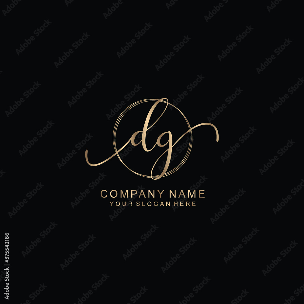 DG Initial handwriting logo template vector DG Initial handwriting logo template vector
