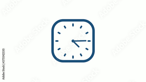 Aqua dark 12 hours counting down clock icon on white background,clock icon © MSH