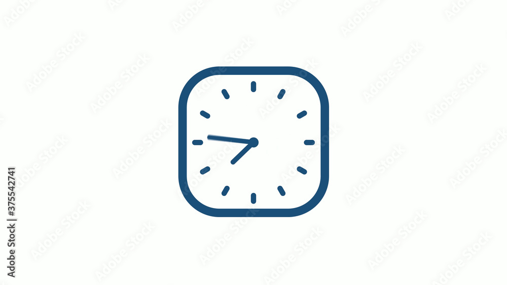 Aqua dark 12 hours counting down clock icon on white background,clock icon Aqua dark 12 hours counting down clock icon on white background,clock icon