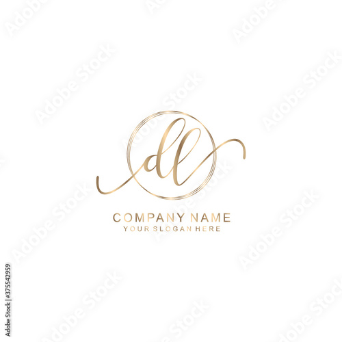 DL Initial handwriting logo template vector
