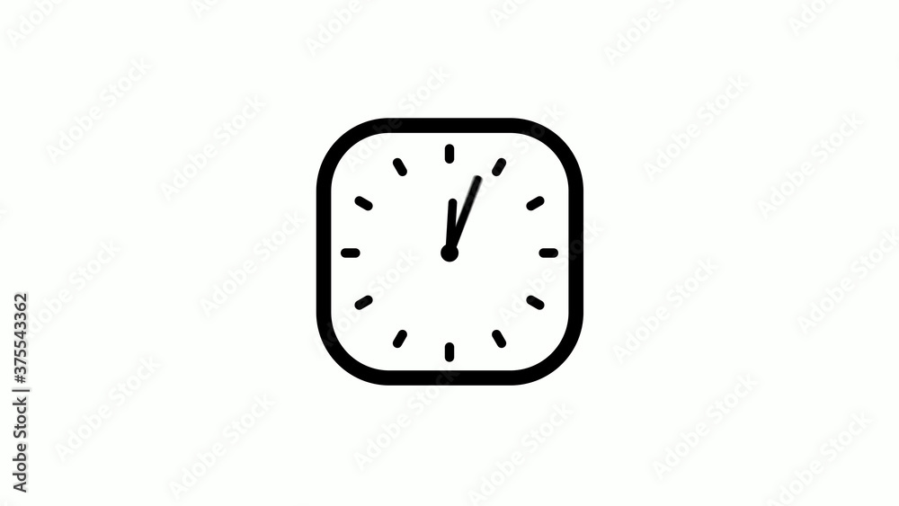 New black color counting down clock icon on white background,12 hours clock icon New black color counting down clock icon on white background,12 hours clock icon