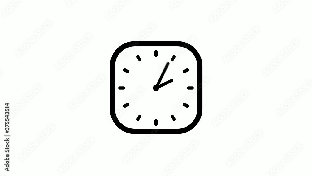 New black color counting down clock icon on white background,12 hours clock icon New black color counting down clock icon on white background,12 hours clock icon
