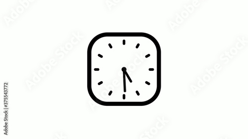 New black color counting down clock icon on white background,12 hours clock icon © MSH