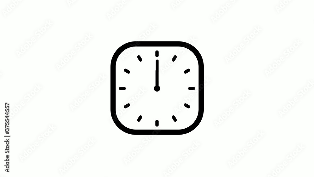 New black color counting down clock icon on white background,12 hours clock icon New black color counting down clock icon on white background,12 hours clock icon