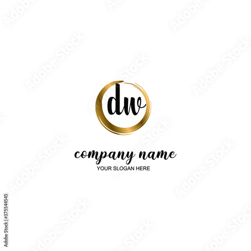 Free Download DW Initial handwriting logo template vector
 - GFXLoad