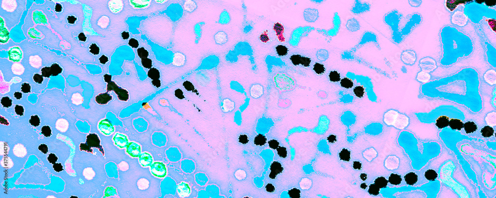 Obraz premium Pink Dirty Paper. Green Ink Dirty Pattern. Azure