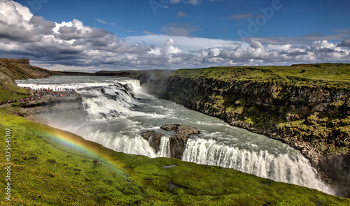 Iceland Gullfoss Waterfall Rainbow VIew