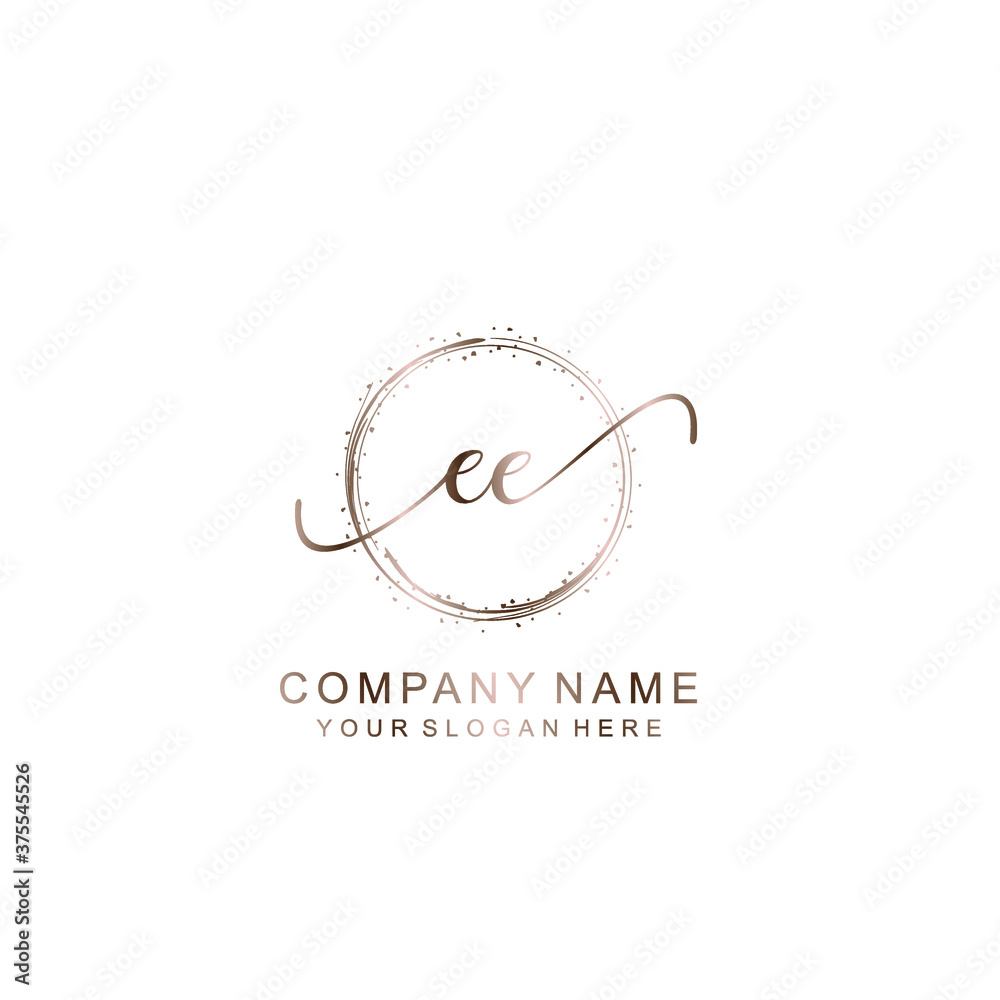 EE Initial handwriting logo template vector EE Initial handwriting logo template vector