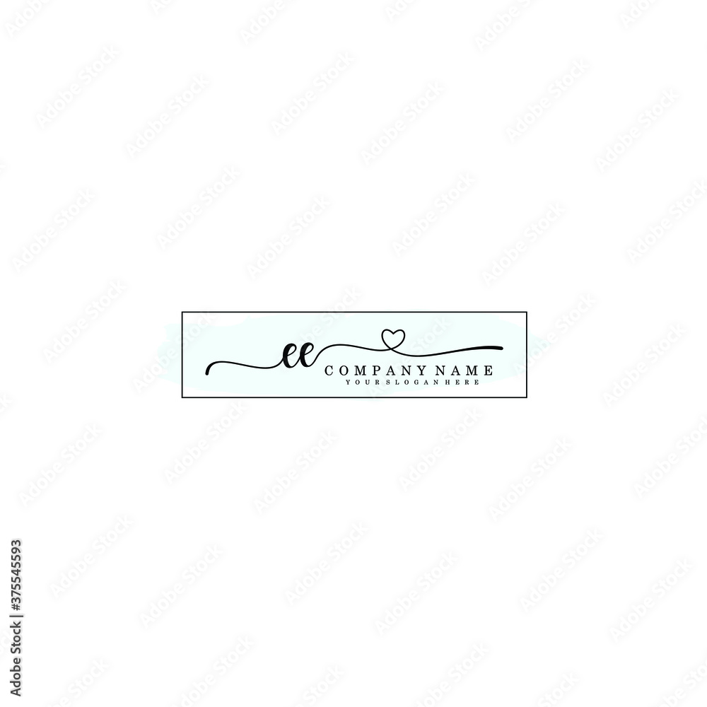EE Initial handwriting logo template vector EE Initial handwriting logo template vector