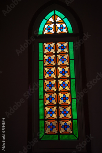 Catholic church Beautiful stained glass window.