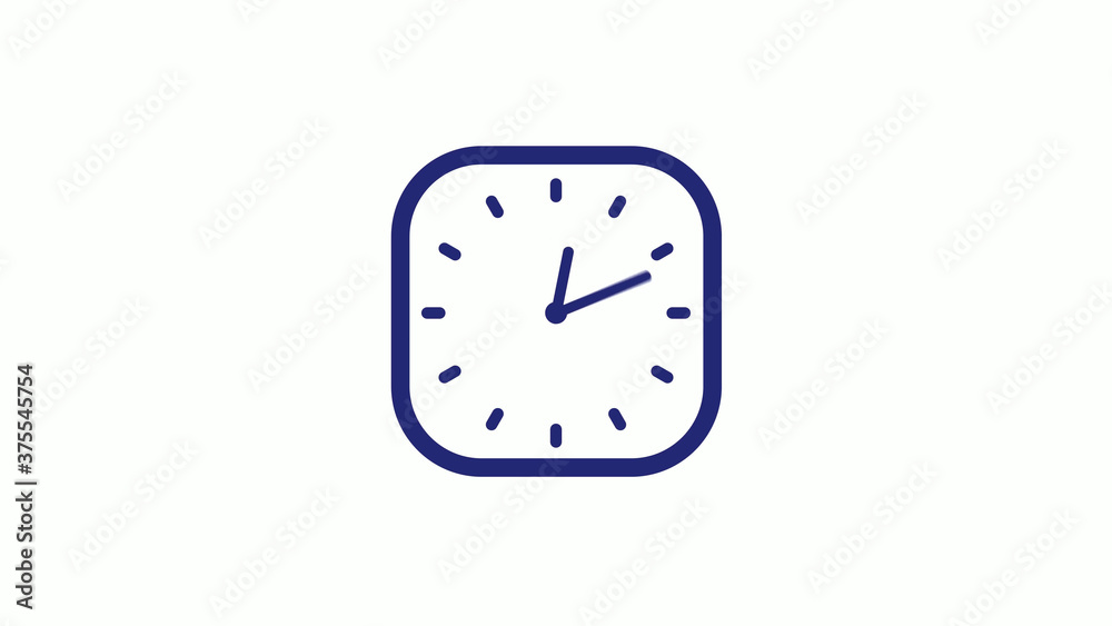 New blue dark counting down clock icon on white background New blue dark counting down clock icon on white background